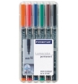 Staedtler 317 WP6 marcador permanente Negro, Azul, Marrón, Verde, Naranja, Rojo 6 pieza(s)