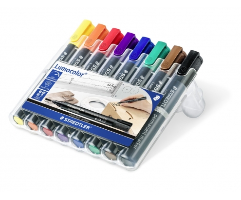 Staedtler 352 WP8 marcador permanente Negro, Azul, Marrón, Verde, Naranja, Rojo, Violeta, Amarillo 8 pieza(s)