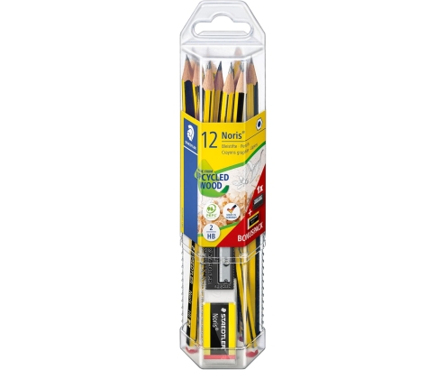 Staedtler Noris lápiz 2HB (pack 12 unidades) + Goma y sacapuntas