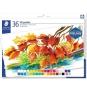 Staedtler Pasteles al Oleo 2420 Pack de 36 Ceras Blandas - Resistencia a la Rotura - Extremadamente Brillantes - Colores Surtidos