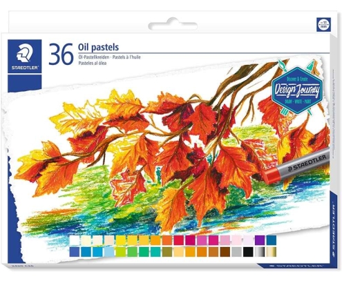 Staedtler Pasteles al Oleo 2420 Pack de 36 Ceras Blandas - Resistencia a la Rotura - Extremadamente Brillantes - Colores Surtidos