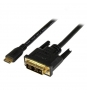 StarTech.com Adaptador Cable Conversor de 2m - Mini HDMI a DVI-D Macho a Macho para Tablet y Cámara - Negro