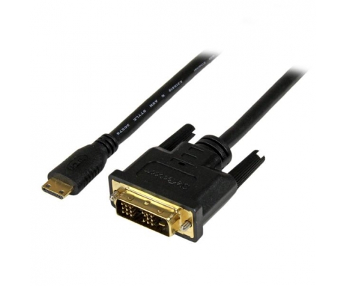 StarTech.com Adaptador Cable Conversor de 2m - Mini HDMI a DVI-D Macho a Macho para Tablet y Cámara - Negro