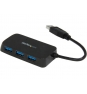 StarTech.com Adaptador Concentrador Hub Ladrón USB 3.1 Super Speed para Laptop de 4 Puertos Salidas - Negro