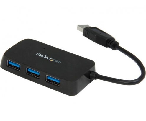 StarTech.com Adaptador Concentrador Hub Ladrón USB 3.1 Super Speed para Laptop de 4 Puertos Salidas - Negro