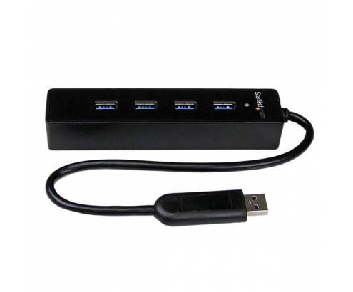 StarTech.com Adaptador Concentrador Hub Ladrón USB 3.1 Super Speed Portátil de 4 Puertos Salidas - Negro