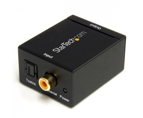 StarTech.com Adaptador Conversor de Audio Digital Coaxial SPDIF o Toslink Optico a RCA Estéreo Analógico - Negro
