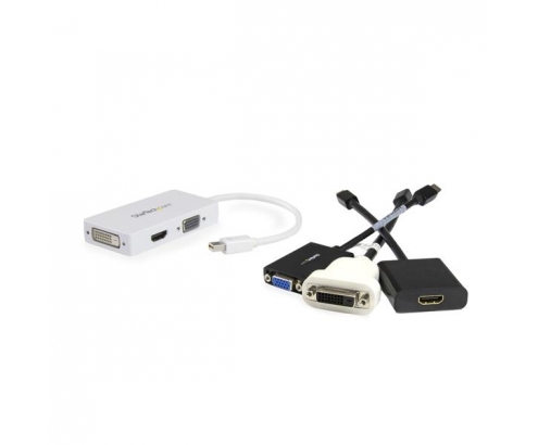 StarTech.com Adaptador Conversor de Mini DisplayPort a VGA DVI o HDMI - Convertidor A/V 3 en 1 para viajes - Blanco