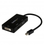 StarTech.com Adaptador Conversor de Mini DisplayPort a VGA DVI o HDMI - Convertidor A/V 3 en 1 para viajes - Negro