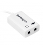 StarTech.com Adaptador de Auriculares con Micrófono Mini Jack 3,5mm Macho 4 pines a Conectores de Auriculares y de Micrófono Mini Jack Hembra - Blan