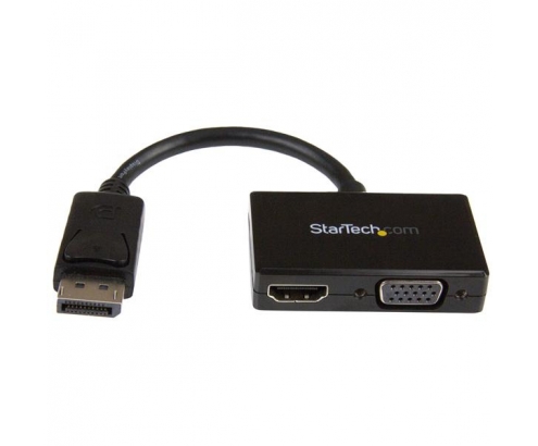 StarTech.com Adaptador DP de Audio/VÍ­deo para Viajes - Conversor DisplayPort a HDMI o VGA - 1920x1200 1080p Negro