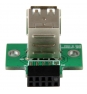 StarTech.com Adaptador Header USB de 2 Puertos para Placa Base - negro verde acero inoxidable