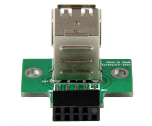 StarTech.com Adaptador Header USB de 2 Puertos para Placa Base - negro verde acero inoxidable