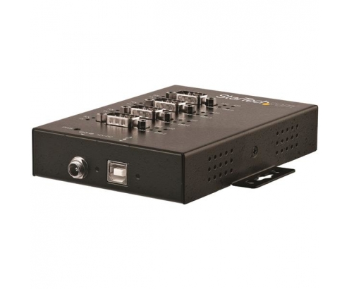 StarTech.com Adaptador Industrial USB a 4 Puertos Serie DB9 RS232 RS422 RS485 con Protección ESD de 15kV - Cable Conversor USB a Serial