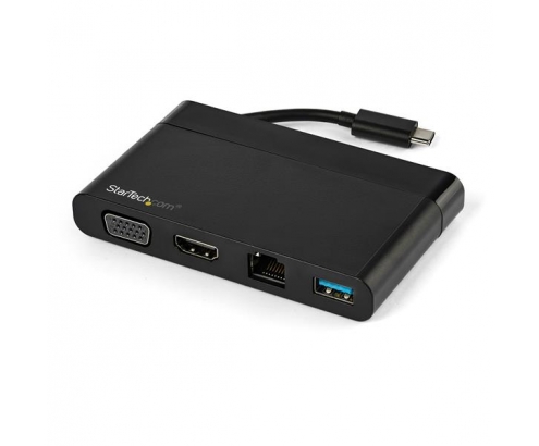 StarTech.com Adaptador Multipuertos USB-C 4K con HDMI y VGA - Mac Win Chrome - 1x USB-A - GbE - Portátil - Docking Station USB Tipo C