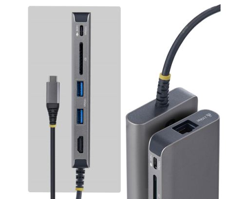 StarTech.com Adaptador Multipuertos USB-C a HDMI - PD 140W - Hub Ladrón USB de 3 Puertos - 4K 60Hz - Ranura para Tarjetas SD - Mini Docking Station T