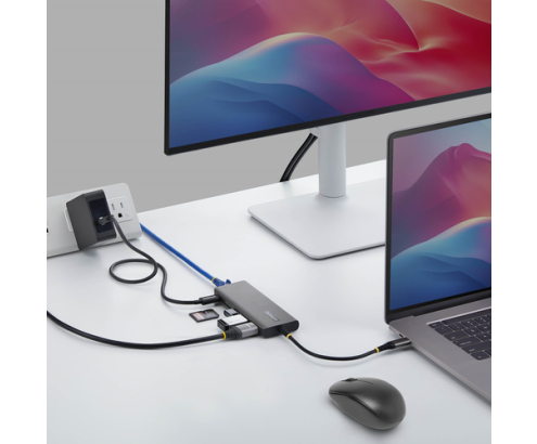 StarTech.com Adaptador Multipuertos USB-C a HDMI - PD 140W - Hub Ladrón USB de 3 Puertos - 4K 60Hz - Ranura para Tarjetas SD - Mini Docking Station T