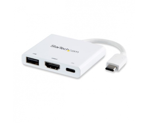 StarTech.com Adaptador Multipuertos USB-C con HDMI - Puerto USB 3.0 - PD de 60W - Blanco