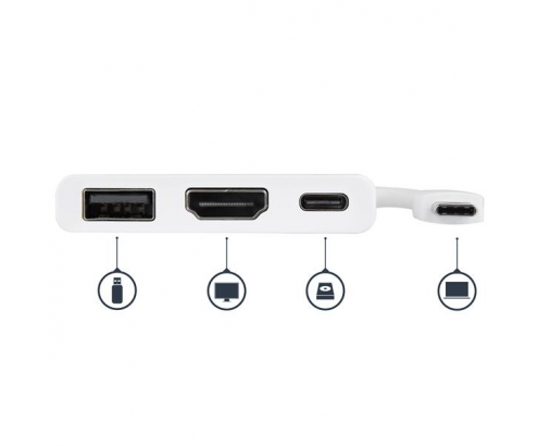 StarTech.com Adaptador Multipuertos USB-C con HDMI - Puerto USB 3.0 - PD de 60W - Blanco