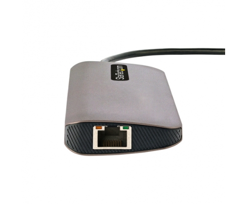 StarTech.com Adaptador Multipuertos USB C de VÍ­deo 4K a 60Hz, con Hub de 3 Puertos USB-A de 5Gbps, Entrega de Alimentación USB de 100W, Red Ethernet