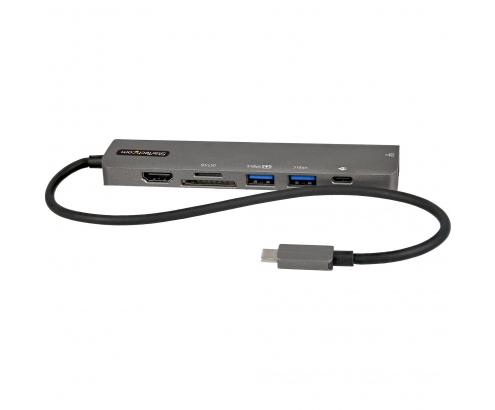 StarTech.com Adaptador Multipuertos USB C - Docking Station USB Tipo C a HDMI 2.0 4K 60Hz - Entrega de Alimentación 100W Pass-through - SD - MicroSD 