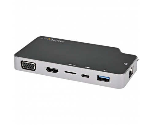 StarTech.com Adaptador Multipuertos USB C - Docking Station USB Tipo C a VÍdeo HDMI de 4K o VGA - PD Pass-through de 100W - Hub Ladrón USB de 2 Puer