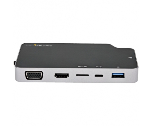 StarTech.com Adaptador Multipuertos USB C - Docking Station USB Tipo C a VÍdeo HDMI de 4K o VGA - PD Pass-through de 100W - Hub Ladrón USB de 2 Puer
