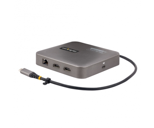 StarTech.com Adaptador Multipuertos USB-C - VÍdeo Doble HDMI - 4K 60Hz - Hub USB 3.1 de 2 Puertos de 10Gbps - PD de 100W de Paso por USB - Cable de 3