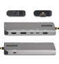 StarTech.com Adaptador Multipuertos USB4 para 2 Pantallas - Sin Controladores para macOS y Windows - PD de Carga de 140W - 4K 144Hz - Hub Ladrón de 3