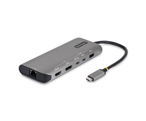 StarTech.com Adaptador Multipuertos USB4 para 2 Pantallas - Sin Controladores para macOS y Windows - PD de Carga de 140W - 4K 144Hz - Hub Ladrón de 3