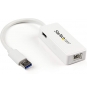 StarTech.com Adaptador Tarjeta de Red NIC Externa USB 3.0 de 1 Puerto Gigabit Ethernet RJ45 y Puerto USB - Blanco