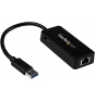 StarTech.com Adaptador Tarjeta de Red NIC Externa USB 3.0 de 1 Puerto Gigabit Ethernet RJ45 y Puerto USB - Negro