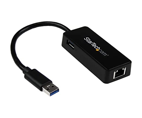 StarTech.com Adaptador Tarjeta de Red NIC Externa USB 3.0 de 1 Puerto Gigabit Ethernet RJ45 y Puerto USB - Negro