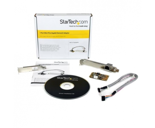 StarTech.com Adaptador Tarjeta de Red NIC Mini PCI Express PCI-e PCIe 1 Puerto Gigabit Ethernet RJ45