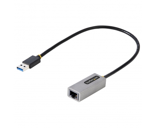 StarTech.com Adaptador USB a Ethernet, USB 3.0 a Ethernet Gigabit de 10/100/1000 para Portátiles, con Cable Incorporado de 30cm, Adaptador USB a RJ45