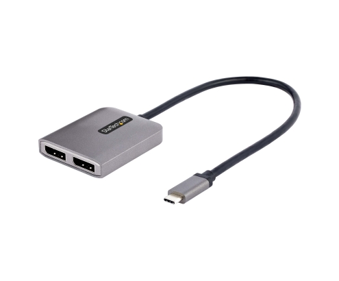 StarTech.com Adaptador USB-C a DisplayPort 1.4 Doble - Hub MST USB C Multi Monitor - Divisor Multiplicador DP Doble 5K 60Hz DP - HDR - con Cable Extra