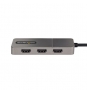 StarTech.com Adaptador USB-C de 3 Puertos Multimonitor - Hub MST USB Tipo C a 3 Puertos HDMI - Divisor Multiplicador DP Triple 4K 60Hz - HDR - Cable E