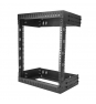 StarTech.com Armario Rack de Servidores de Marco Abierto 12U para Montaje en Pared - Profundidad Ajustable de 12 a 20 - Negro 