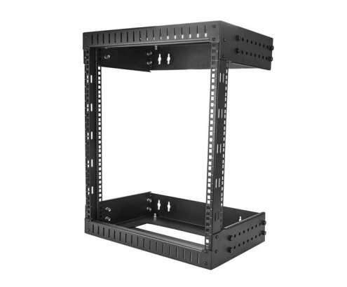 StarTech.com Armario Rack de Servidores de Marco Abierto 12U para Montaje en Pared - Profundidad Ajustable de 12 a 20 - Negro 