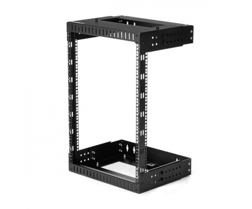 StarTech.com Armario Rack de Servidores de Marco Abierto 15U para Montaje en Pared - Profundidad Ajustable de 12 a 20 - Negro