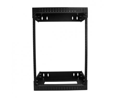 StarTech.com Armario Rack de Servidores de Marco Abierto 15U para Montaje en Pared - Profundidad Ajustable de 12 a 20 - Negro