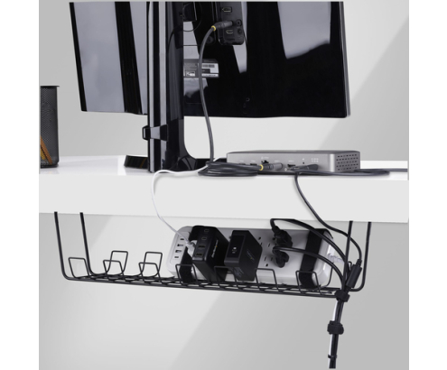 StarTech.com Bandeja de Gestión de Cables para Debajo del Escritorio - Estilo Canasta - Longitud 61,5cm - Instalación por Tornillos - Soporte para R