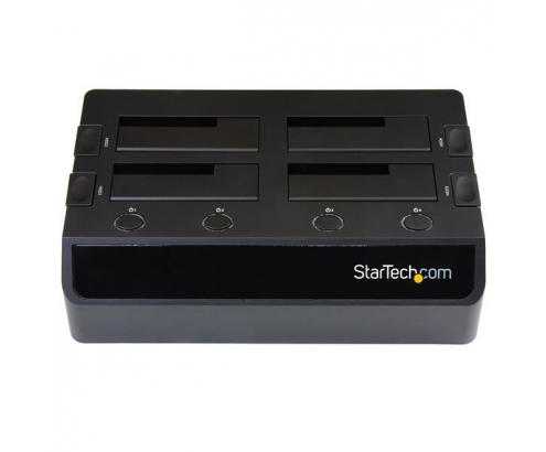 StarTech.com Base de Conexión USB 3.1 con 4 BahÍ­as SATA 6Gbps de 2,5 y 3,5 Pulgadas - Docking Station para HDD SSD - Negro
