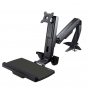 StarTech.com Brazo de Soporte de Pie y Sentado Ajustable VESA para Monitores de hasta 24 Pulgadas con Soporte para Teclado y Ratón