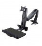 StarTech.com Brazo de Soporte de Pie y Sentado Ajustable VESA para Monitores de hasta 24 Pulgadas con Soporte para Teclado y Ratón