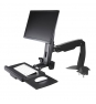StarTech.com Brazo de Soporte de Pie y Sentado Ajustable VESA para Monitores de hasta 24 Pulgadas con Soporte para Teclado y Ratón