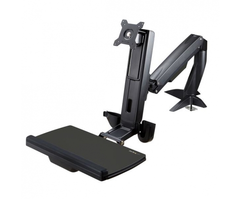 StarTech.com Brazo de Soporte de Pie y Sentado Ajustable VESA para Monitores de hasta 24 Pulgadas con Soporte para Teclado y Ratón