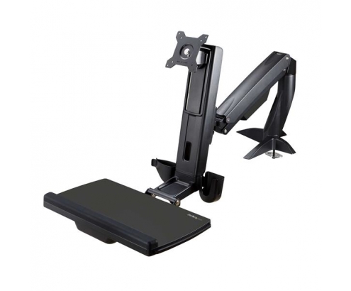 StarTech.com Brazo de Soporte de Pie y Sentado Ajustable VESA para Monitores de hasta 24 Pulgadas con Soporte para Teclado y Ratón