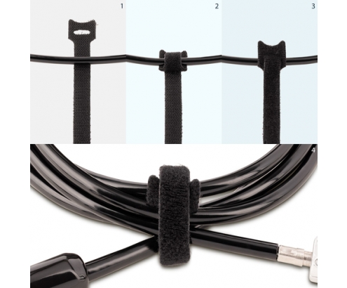 StarTech.com Bridas de 15cm de Gancho y Bucle - Paquete de 50 - Tiras/Envolturas Reusables para Gestión de Cableado - Cintas Autoadherentes para Orde