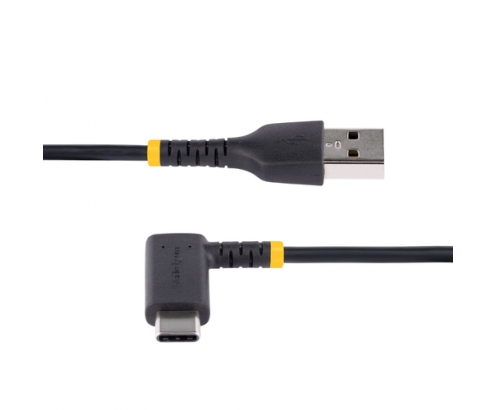 StarTech.com Cable 15cm USB A a USB C Acodado - en Íngulo Recto - Cable USB-C de Carga Rápida - de Alta Resistencia - USB 2.0 A a USB Tipo-C - Fibra